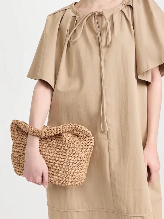 Hat Attack Slouch Woven Bag in Natural - Picture 2 of 7